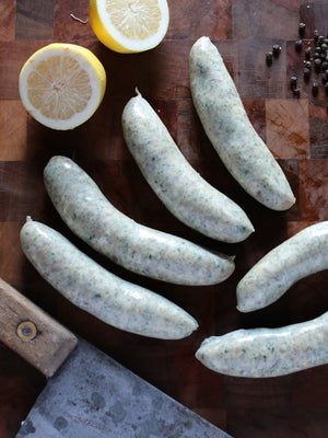 Chicken, Spinach and Pine Nut Sausages